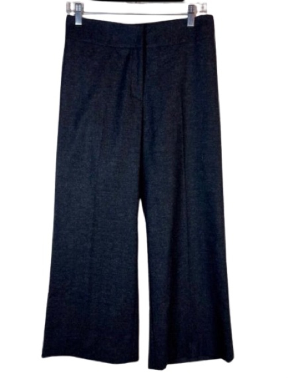 Luciano Barbera Gray Wool Wide Leg Trouser Pants Italia Size 40 (US 4-6)